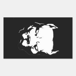 Adesivo Retangular Cão Pitbull irritado