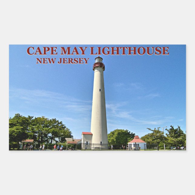 Adesivo Retangular Cape May Lighthouse, New Jersey Stickers (Frente)