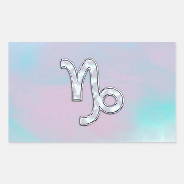 Adesivo Retangular Capricórnio Zodiac Símbolo da Mãe da Decoração Pér (Frente)
