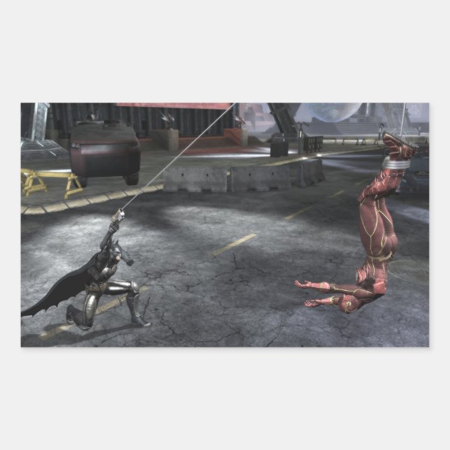 Adesivo Retangular Captura de tela: Batman vs Flash (Frente)