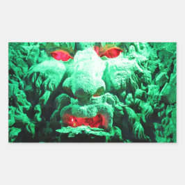 Adesivo Retangular Cara Assustadora Mascarada na Rocha