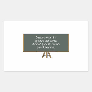 Adesivo Retangular Cara Matemática, cresce acima e resolve seus