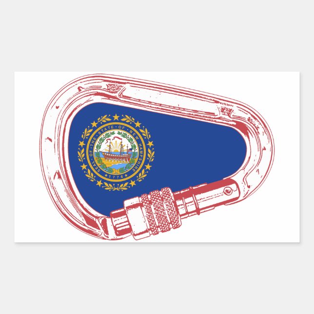 Adesivo Retangular Carabineiro de subida da bandeira de New Hampshire (Frente)