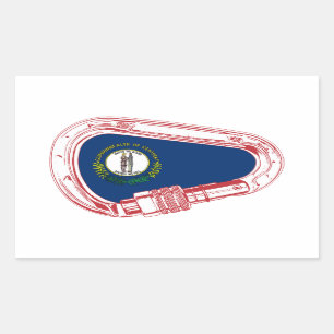 Adesivo Retangular Carabineiro de subida da bandeira do Kentucky