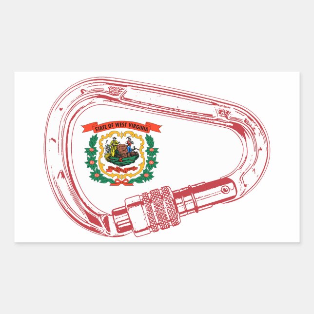 Adesivo Retangular Carabineiro de subida de bandeira da Virgínia Ocid (Frente)