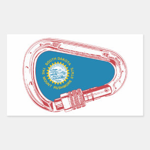 Adesivo Retangular Carabineiro de subida de bandeira de Dakota do Sul
