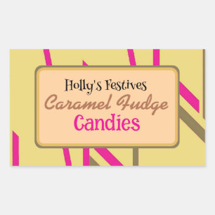 Adesivo Retangular Caramel fudge Candy
