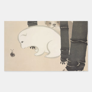 Adesivo Retangular Caramelo-do-cão Kamisaka Sekka canvas de pintura 