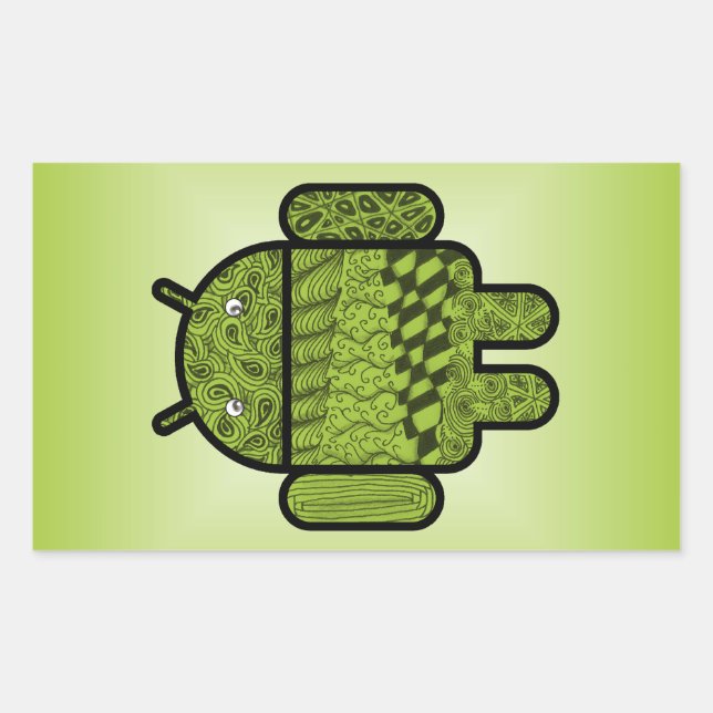 Adesivo Retangular Caráter de porta de Paisley para Android™ (Frente)