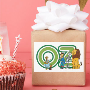 Adesivo Retangular Caráteres de mágico de Oz do vintage e letras do