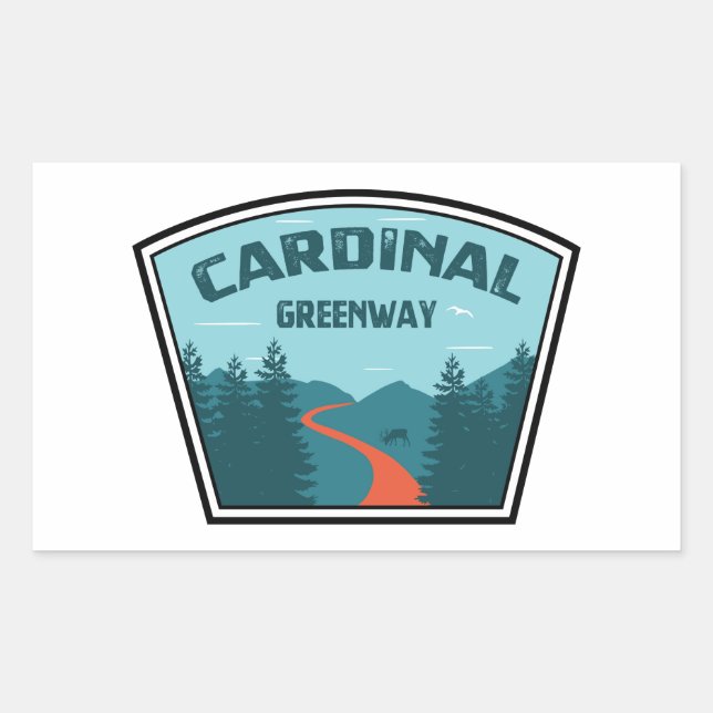 Adesivo Retangular Cardinal Greenway Indiana (Frente)