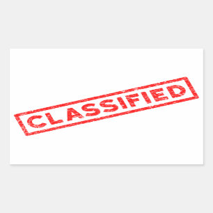 Adesivo Retangular Carimbo Classificado de Borracha Vermelha