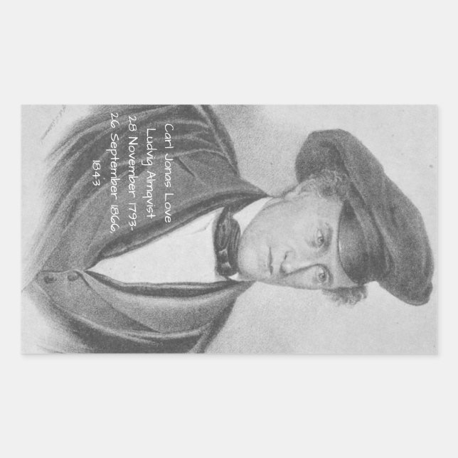 Adesivo Retangular Carl Jonas Love Ludvig Almqvist (Frente)