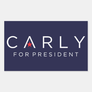 Adesivo Retangular Carly para o Presidente Sticker