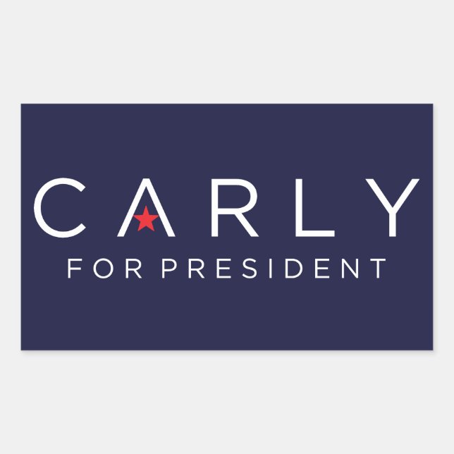 Adesivo Retangular Carly para o Presidente Sticker (Frente)