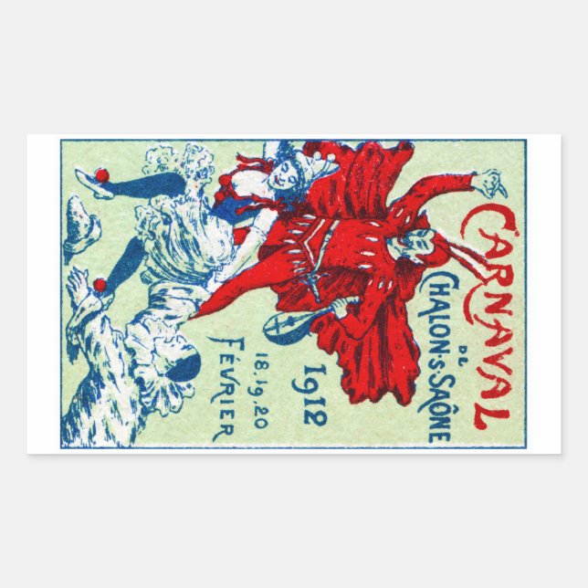Adesivo Retangular Carnaval Francês 1912 (Frente)