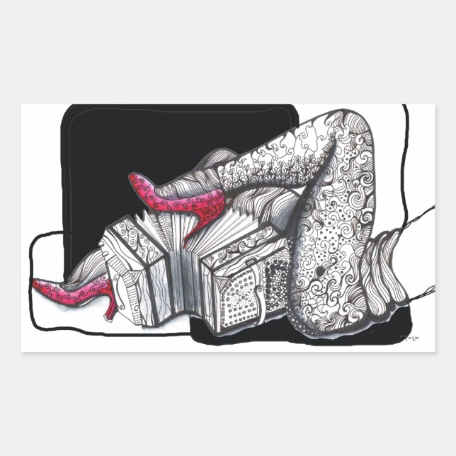 Adesivo Retangular Caro Bandoneon Tango (Frente)