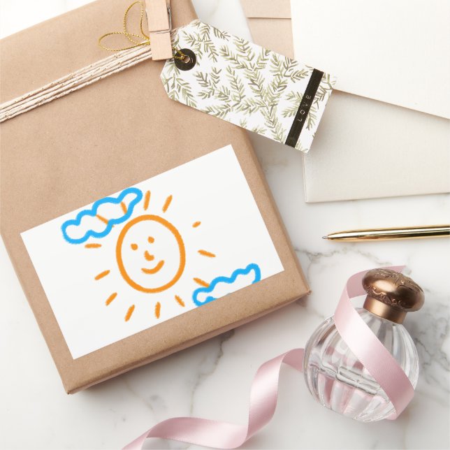 Adesivo Retangular Carregar Crianças de Desenho Transformando Trabalh (Presentear)