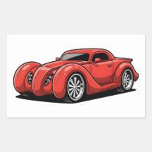 Carro Esportivo Vermelho Lava em Espiral Toon