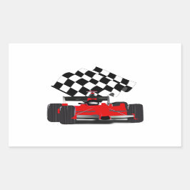 Adesivo Retangular Carro Race Vermelho com Sinalizador Verificado