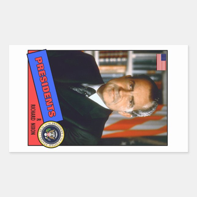 Adesivo Retangular Cartão de beisebol de Richard Nixon (Frente)