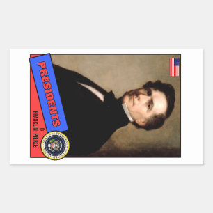 Adesivo Retangular Cartão de Beisebol Franklin Pierce