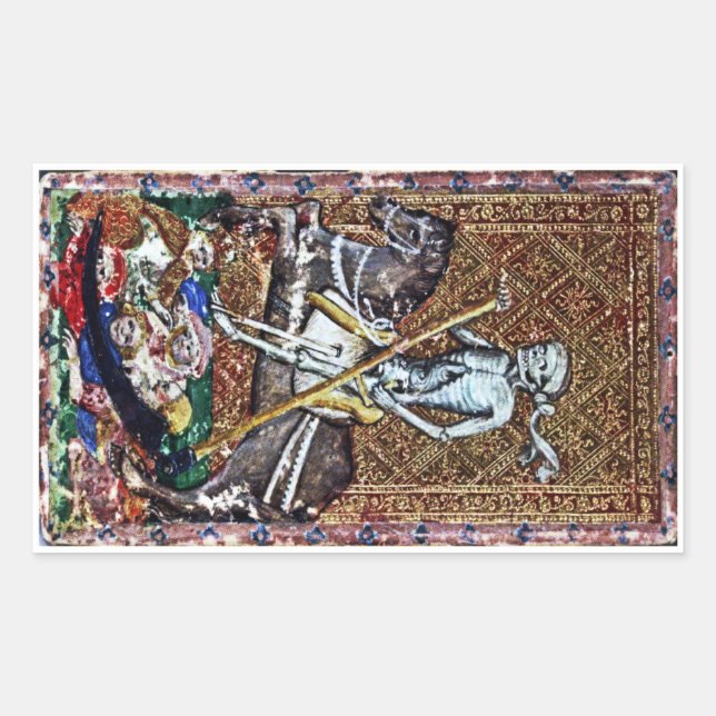 Adesivo Retangular Cartão de Morte (Frente)