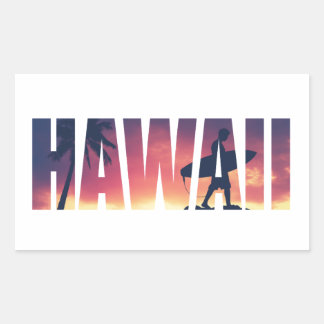 Adesivo Retangular Cartão postal Hawaii filtrado por Vintage