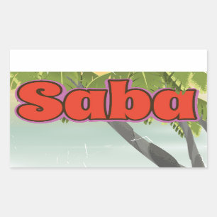 Adesivo Retangular Cartaz de viagem vintage de Saba.