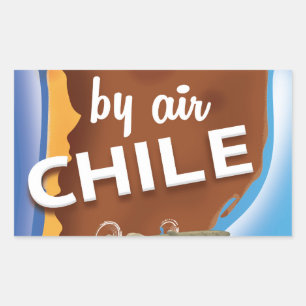 Adesivo Retangular Cartaz de viagem vintage do Chile