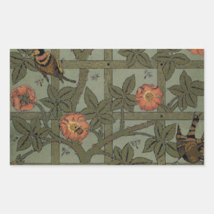 Adesivo Retangular Carteira Antique Morris Trellis