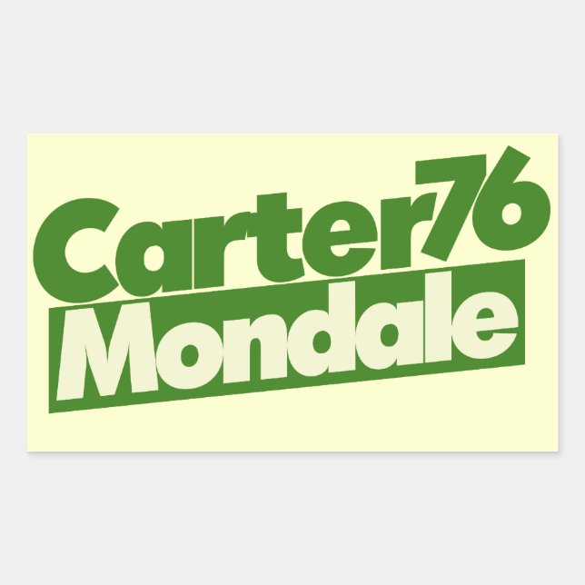 Adesivo Retangular Carter Mondale Vintage Politics (Frente)