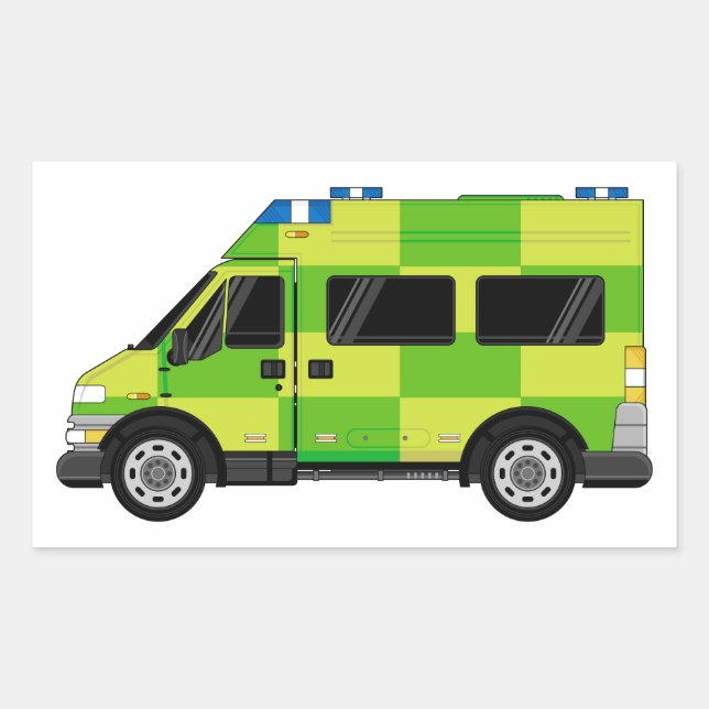Adesivo Retangular Cartoon Ambulance (Frente)