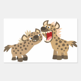 Adesivo Retangular Cartoon Bonito de Teethed Hyenas Sticker