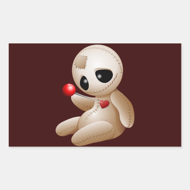 Adesivo Retangular Cartoon Doll Voodoo Apaixonado (Frente)