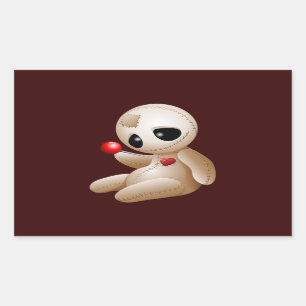 Adesivo Retangular Cartoon Doll Voodoo Apaixonado