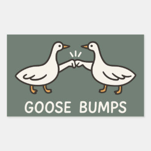 Adesivo Retangular Cartoon Engraçado Ganso Bumps Fist Bump Geese An