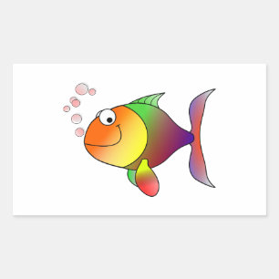 Adesivo Retangular Cartoon Goldfish