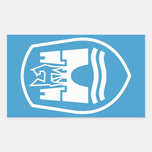 Adesivo Retangular Casaco de Armas Wolfsburg (branco) (Frente)