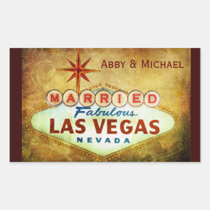 Adesivo Retangular Casado em Fabuloso LAS VEGAS