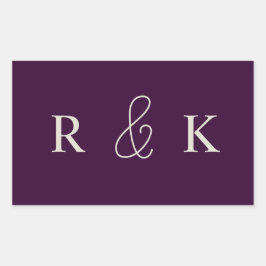 Adesivo Retangular Casais de casamento elegantes monogramados