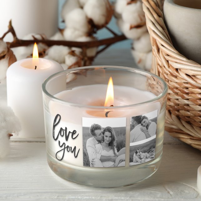 Adesivo Retangular Casal de Colagem Moderna Foto e Amo-Te Bonito Pres (Criador carregado)