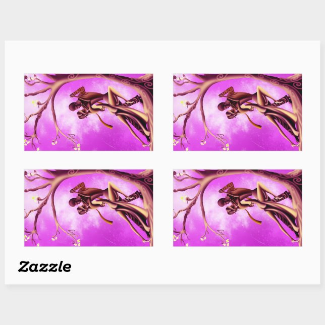 Adesivo Retangular Casal romântico dança no Tango (Folha)