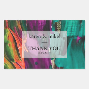 Adesivo Retangular Casamento acrílico da pintura abstrata