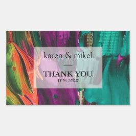 Adesivo Retangular Casamento acrílico de pintura de abstrato