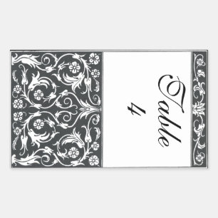 Adesivo Retangular Casamento branco preto da caneta & da tinta do