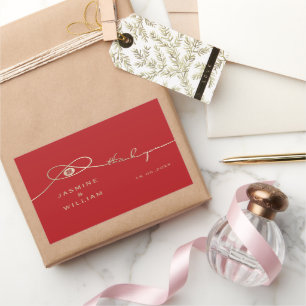 Adesivo Retangular Casamento Chinês de Felicidade Dupla Dourada União