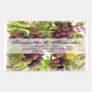 Adesivo Retangular Casamento de aboborinhas/Uvas Verdes