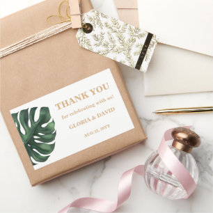 Adesivo Retangular Casamento de Folha de Palma Tropical