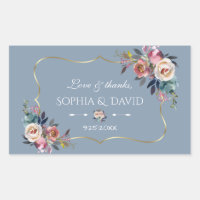 Casamento Dourado das Flores Rosa Azuis Dusty